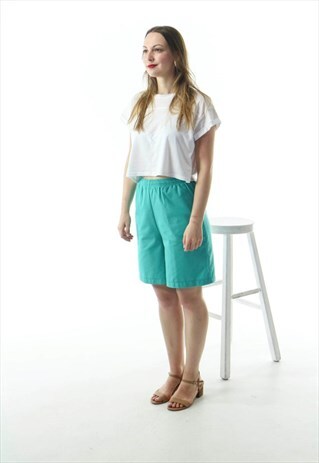 TEAL HIGH WAISTED SHORT / VINTAGE SUMMER SHORTS