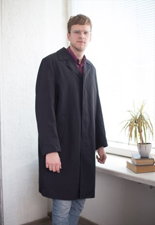 VINTAGE 80'S MINIMALIST COAT IN BLACK