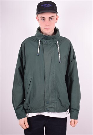 NAUTICA MENS VINTAGE JACKET LARGE GREEN 90'S