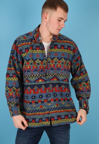 VINTAGE PATTERN SHIRT IN MULTI NS213