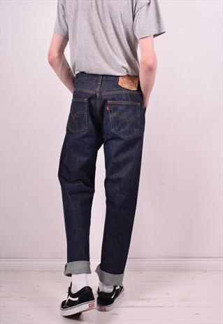 LEVI'S 501 MENS VINTAGE JEANS W34 L32 BLUE 90S