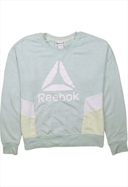 Vintage 90's Reebok Sweatshirt Spellout Crew Neck Green