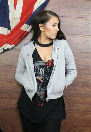 VINTAGE ADIDAS 90'S HOODIE GREY SMALL 64