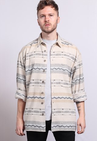VINTAGE AZTEC PATTERNED SHIRT