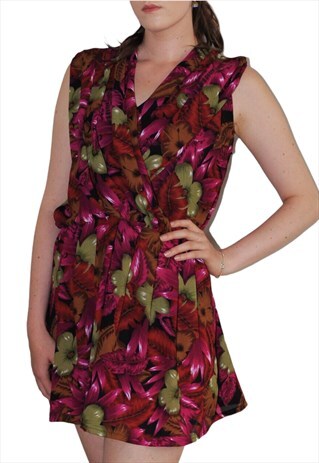 Vintage 90s summer sun dress pink floral floaty design
