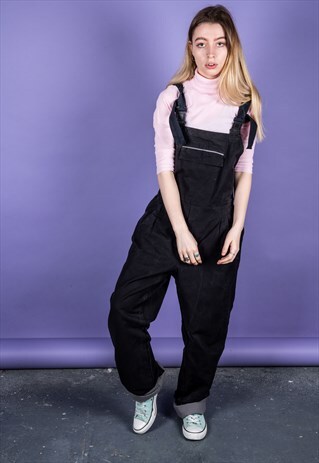 VINTAGE WORKER DUNGAREES IN BLACK