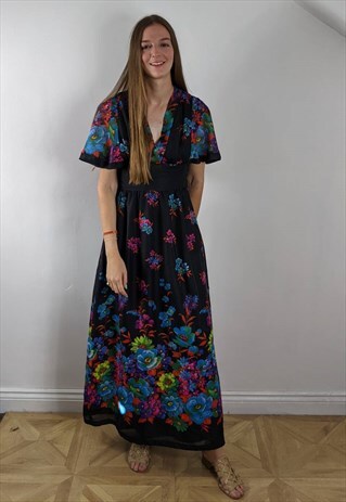 VINTAGE 70'S FLORAL MAXI DRESS