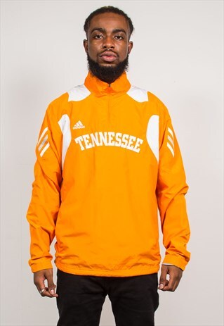 ADIDAS TENNESSEE 90S ORANGE QUARTER ZIP TRACKSUIT JACKET TOP