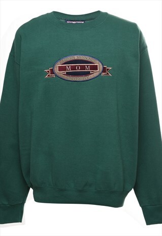 VINTAGE DARK GREEN JANSPORT MOM DESIGN EMBROIDERED SWEATSHIR