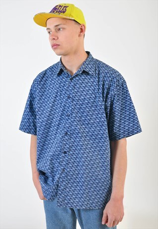 VINTAGE SHORT SLEEVE SHIRT IN ABSTRACT PRINT