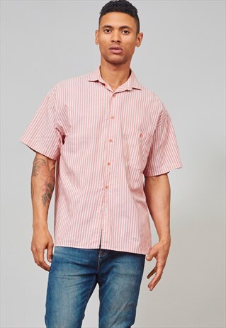 VINTAGE 80'S PINK AND GREY STRIPED LEVI'S SHIRT