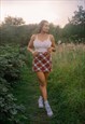 Vintage 90's Y2K red tartan mini skirt
