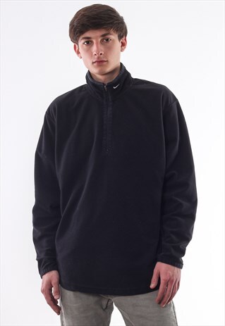 VINTAGE NIKE PULLOVER HALF ZIP JACKET 90S BLACK