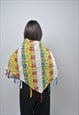PATCHWORK HEADSCARF, VINTAGE FLOWERS SHAWL, 80S MULTICOLOR 