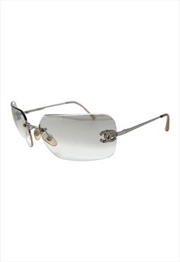 Chanel Sunglasses Rimless Rectangle Diamante Crystal CC 4017