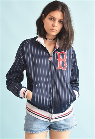 90'S RETRO BASEBALL VARSITY STRIPED JACKET TOP