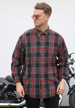 TOMMY HILFIGER USA TARTAN PLAID VINTAGE SHIRT