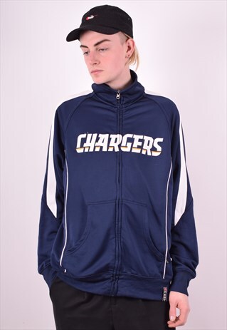 TEAM APPAREL MENS VINTAGE TRACKSUIT TOP JACKET LARGE BLUE 90