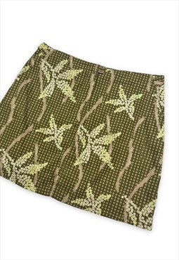 Womens Vintage Fendi skirt green floral abstract cargo style