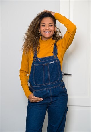 DARK BLUE 90S DENIM DUNGAREES