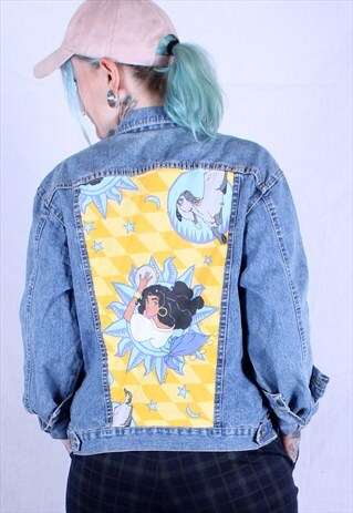 REWORKED ESMERALDA DISNEY CARTOON VINTAGE DENIM JACKET
