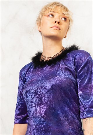 VINTAGE Y2K PURPLE VELVET TOP