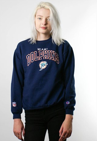 CHAMPION EMBROIDERED MIAMI DOLPHINS SWEATSHIRT