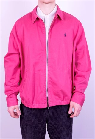 VINTAGE RALPH LAUREN HARRINGTON JACKET IN CORAL RED XL