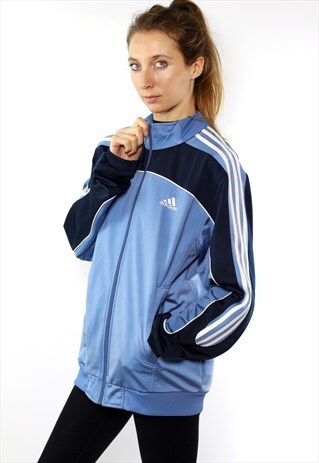 BLUE ADIDAS SHELL JACKET TRACK JACKET ADIDAS 90S