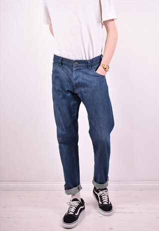 CALVIN KLEIN MENS VINTAGE JEANS W34 L32 BLUE 90'S