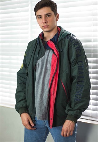 VINTAGE NAUTICA JACKET CHALLENGE LOGO 90S XXL 30.8