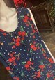 BUTTON UP SLEEVELESS NAVY POPPY FLORAL OVERSIZED MAXI DRESS