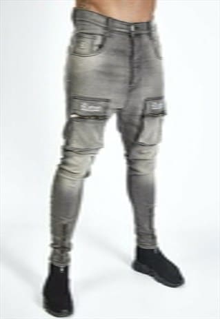 CARGO BLACK JEANS