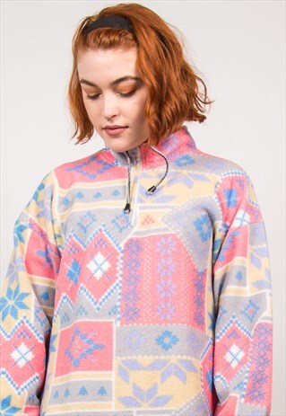 VINTAGE 90'S FLEECE QUARTER ZIP JUMPER