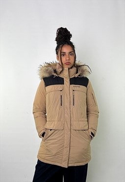 Beige Tan 90s Mont Bell Puffer Jacket Coat