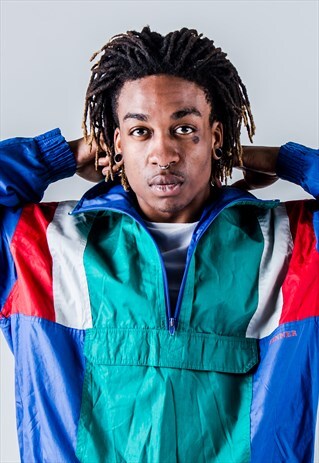 VINTAGE 90S 1/4 ZIP JACKET IN MULTICOLOUR
