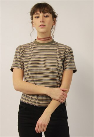 VINTAGE GREEN STRIPE TSHIRT
