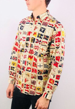 VINTAGE 90S TOMMY HILFIGER FLAG SHIRT