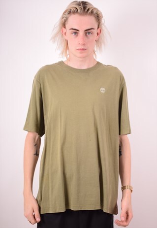 TIMBERLAND MENS VINTAGE T-SHIRT TOP LARGE KHAKI 90S