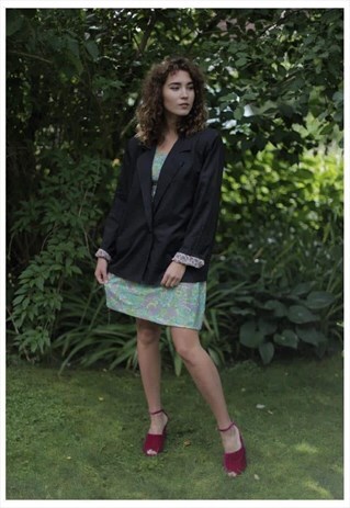 VINTAGE 90'S BLACK LONG SLEEVED COTTON JACKET