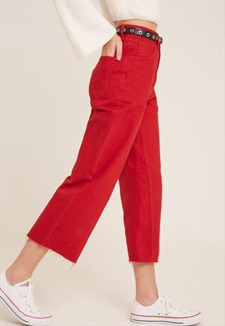 RED DENIM CULOTTE