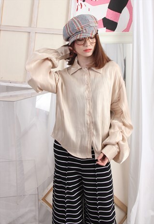 (KOREAN) 3D SHIRRED SLEEVES SHIRT