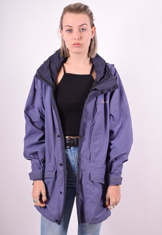 BERGHAUS WOMENS VINTAGE WINDBREAKER JACKET XL PURPLE 90'S