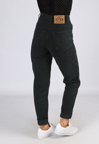 HIGH WAISTED DENIM JEANS TAPERED LEG UK 6 - 8 (2EC)