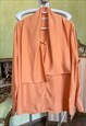 ORANGE PUSSY BOW BLOUSE, OVERSIZED BOW TIE COLLAR BLOUSE