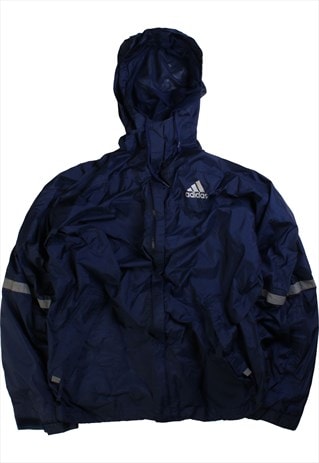 VINTAGE 90'S ADIDAS WINDBREAKER JACKET HOODED FULL ZIP UP