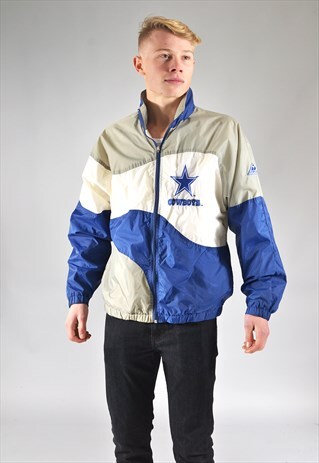 VINTAGE NFL DALLAS COWBOYS BLUE TRACK TOP JACKET