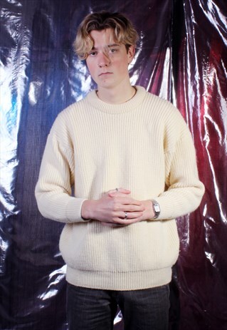 VINTAGE BARBOUR CREAM KNITTED JUMPER