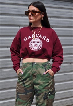 00's vintage reworked Champion Harvard crop sweatshirt