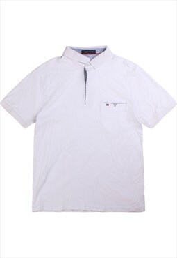 Vintage  Tommy Hilfiger Polo Shirt Short Sleeve Plain White